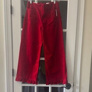 Anthropologie Collette Red Velvet Pants NWT